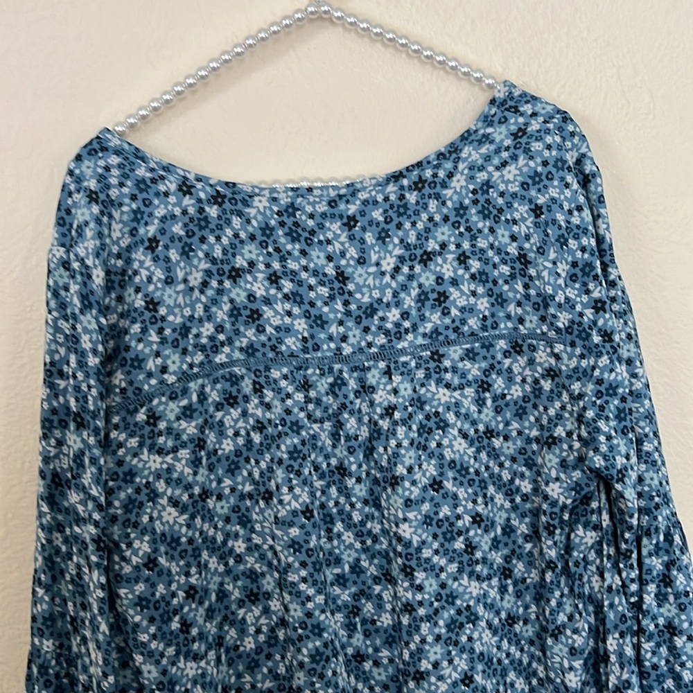 Blue Floral L Dress nwt boho - Picture 5 of 6